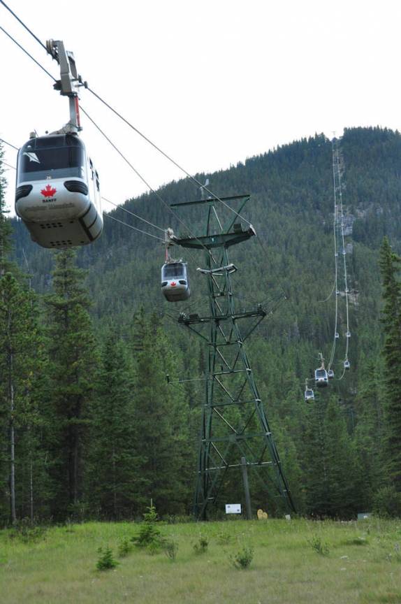 Bondinho para o alto da Sulphur Mountain, no Banff National Park, em Alberta, no Canadá